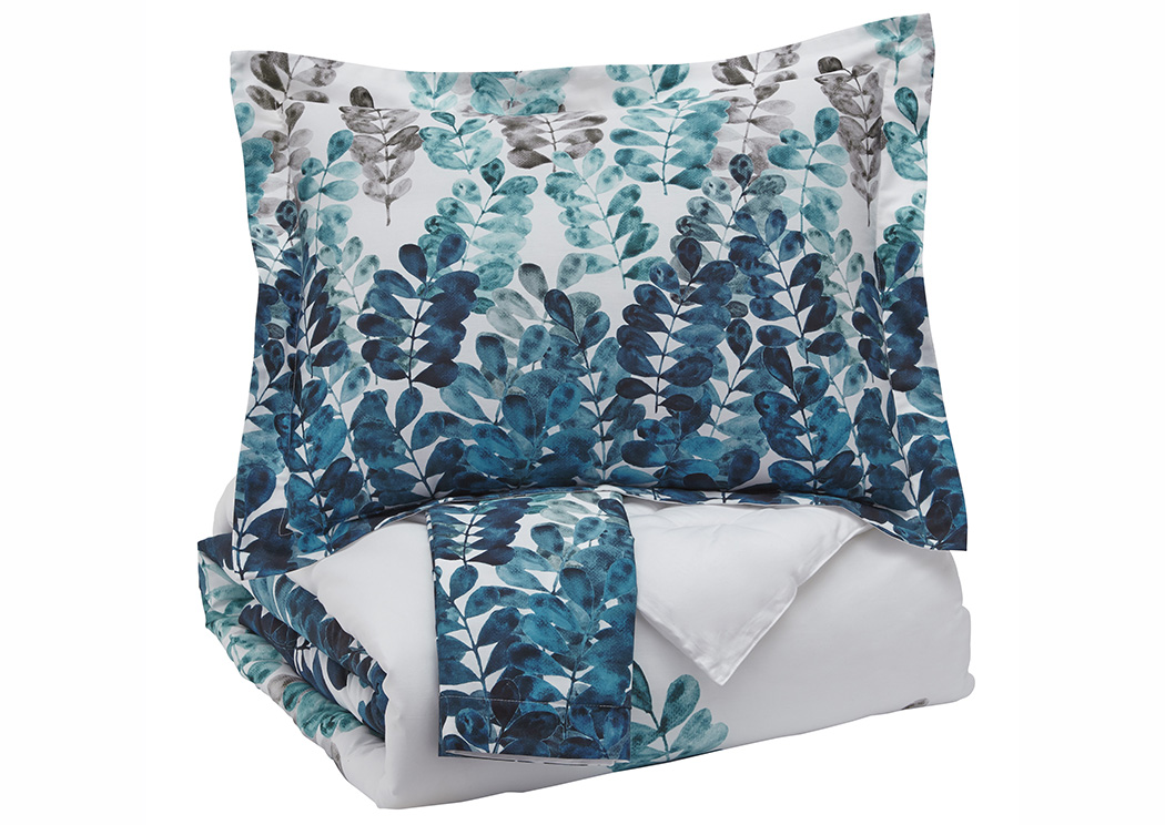 Clearfield Blue/Teal King Comforter Set,ABF Signature Design by Ashley