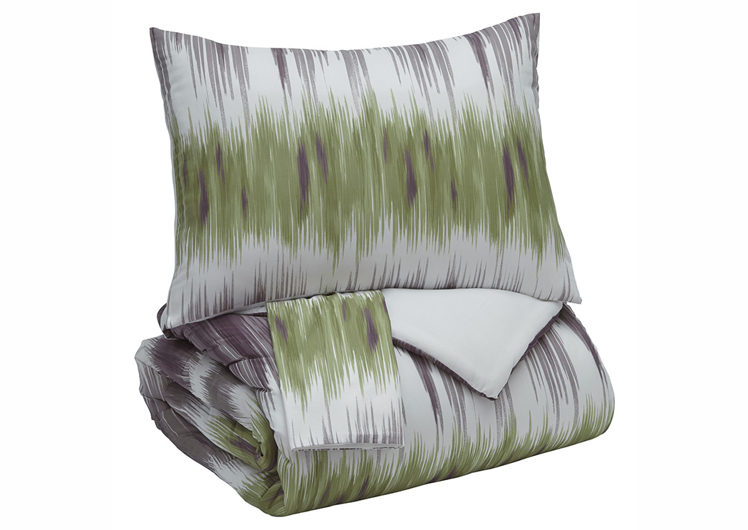 Agustus Gray/Green King Comforter Set,ABF Signature Design by Ashley