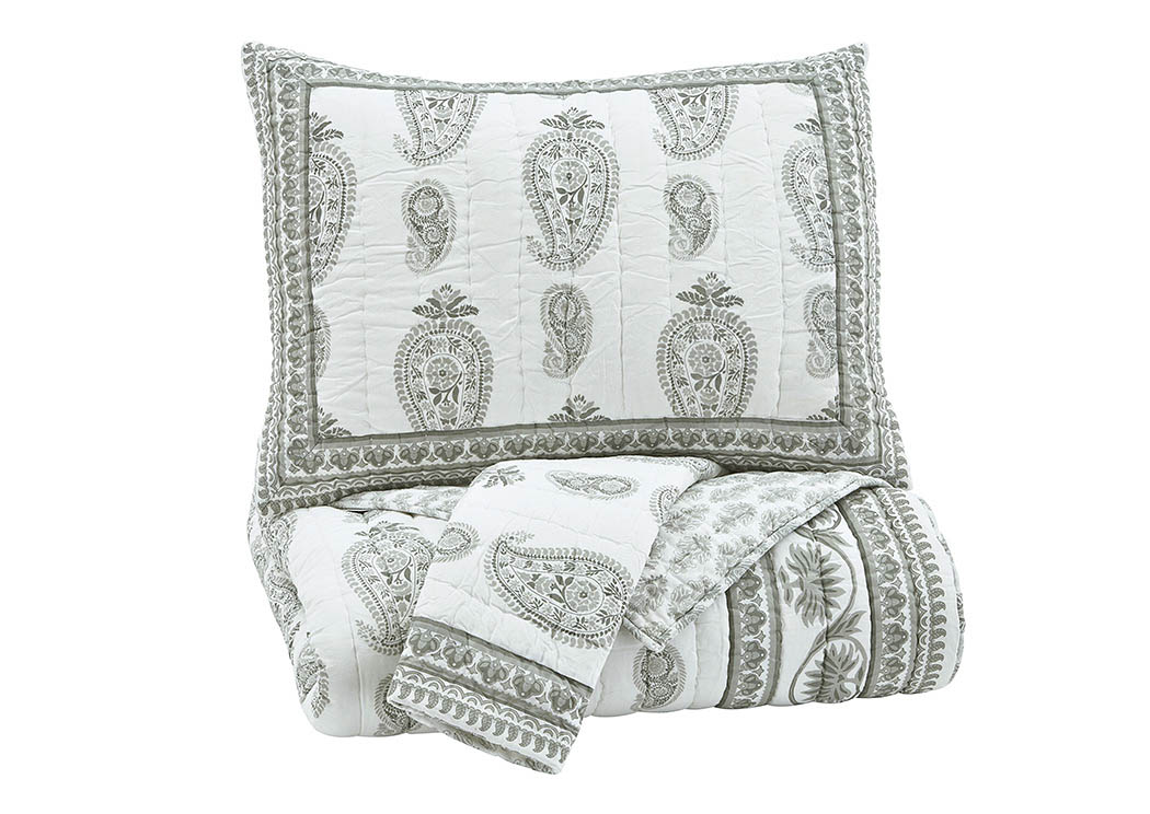 Almeda Gray Queen Coverlet Set,ABF Signature Design by Ashley