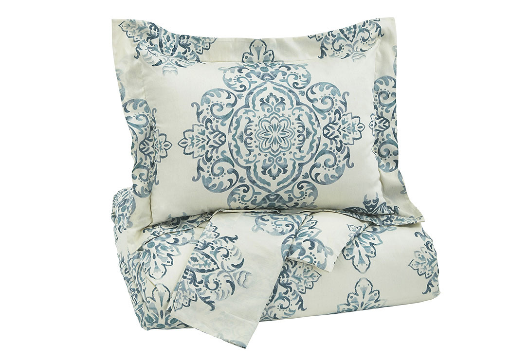 Fairholm Turquoise King Duvet Cover Set,ABF Signature Design by Ashley