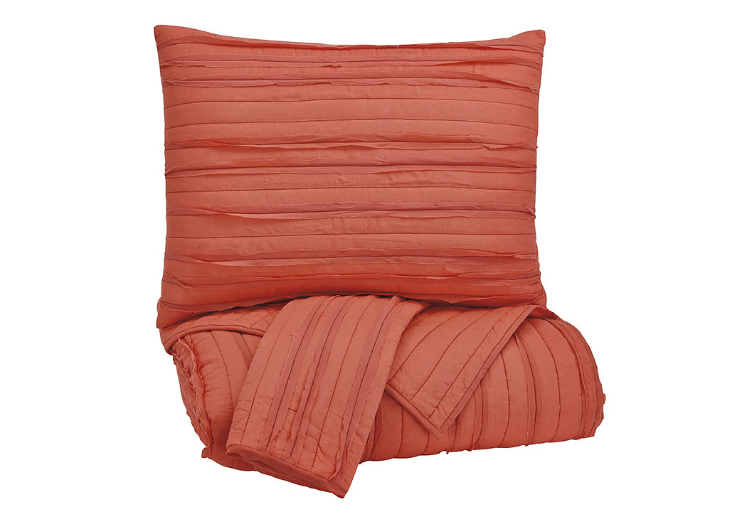 Solsta Coral Queen Coverlet Set,ABF Signature Design by Ashley