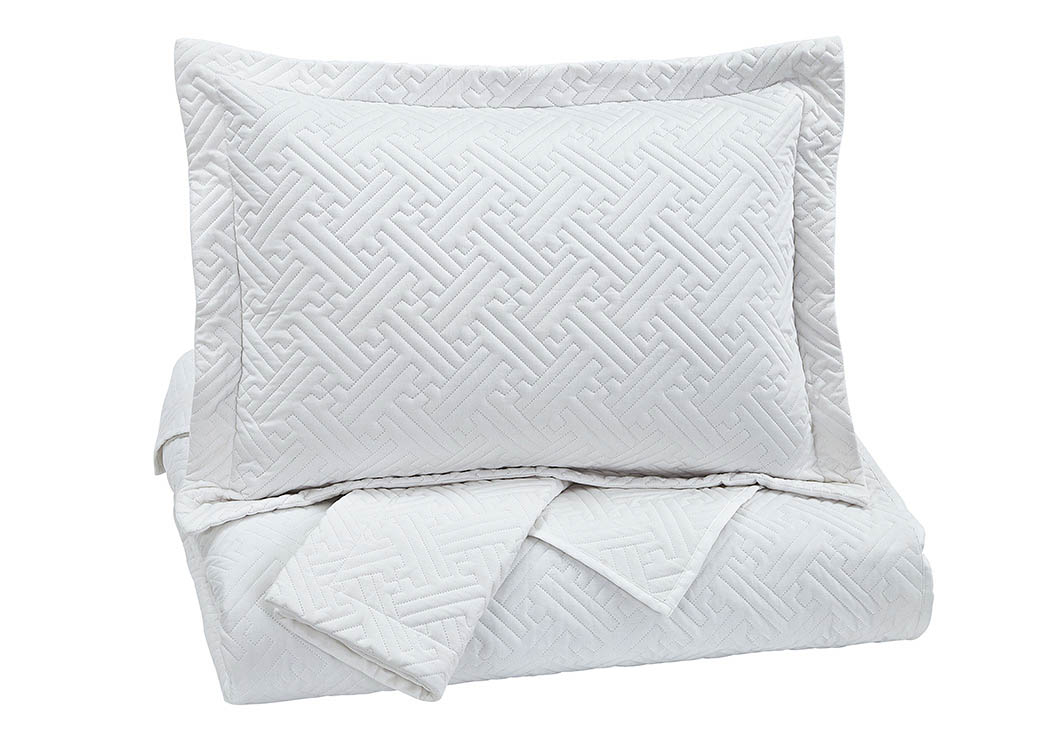 Aldis White Queen Coverlet Set,ABF Signature Design by Ashley