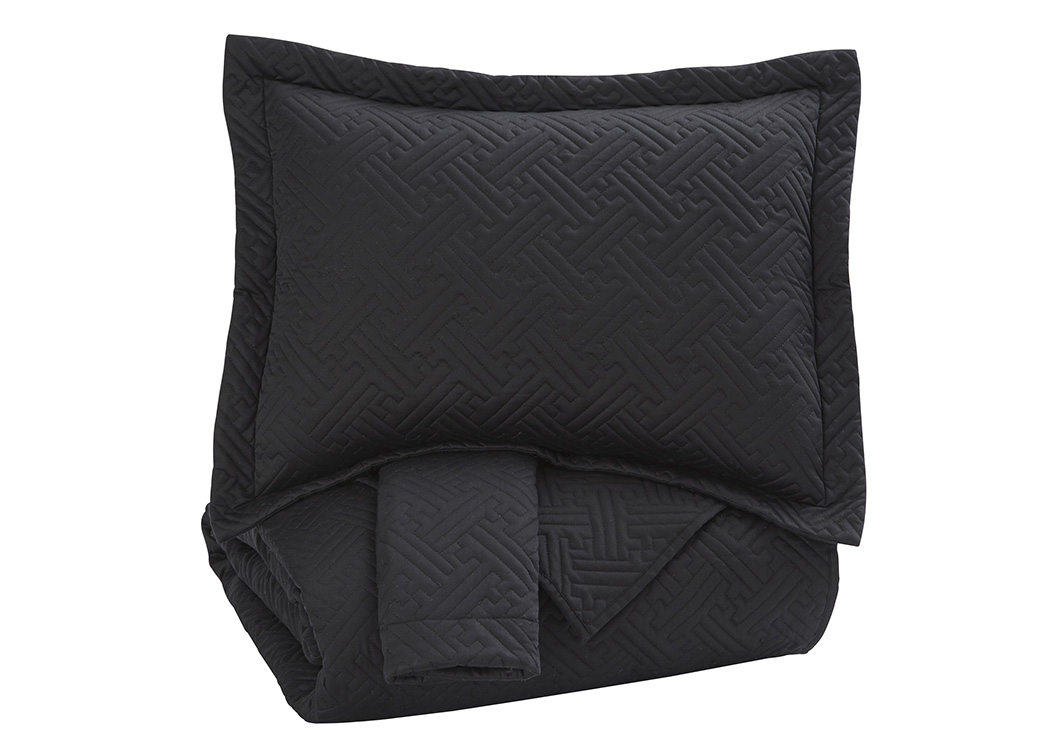 Aldis Black Queen Coverlet Set,ABF Signature Design by Ashley