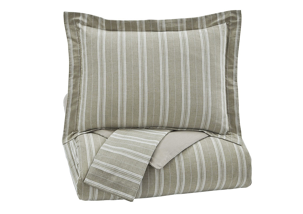 Navarre White/Natural King Duvet Cover Set,ABF Signature Design by Ashley