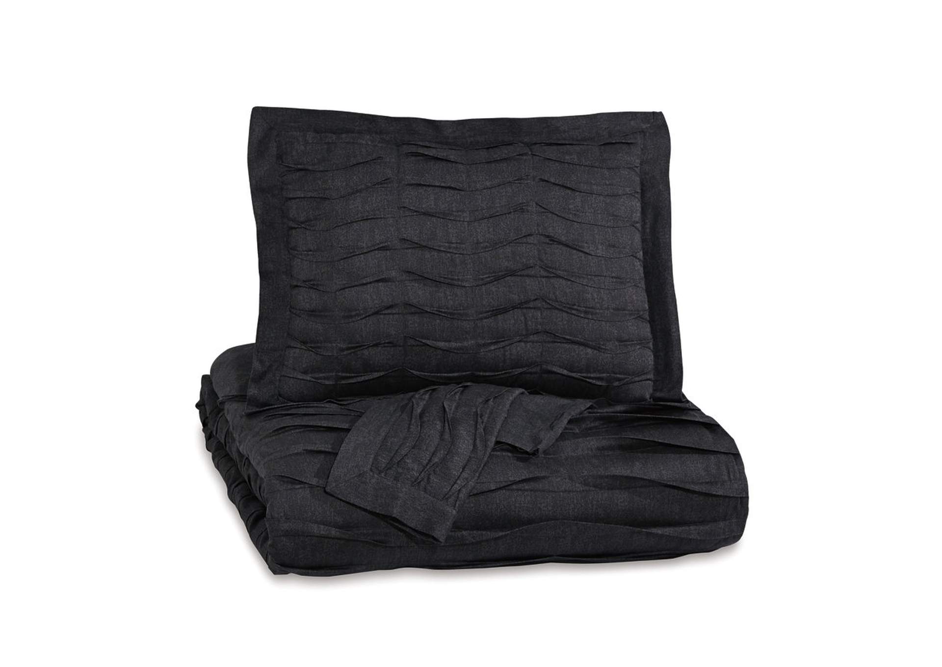 Voltos Charcoal Queen Duvet Cover Set,ABF Signature Design by Ashley