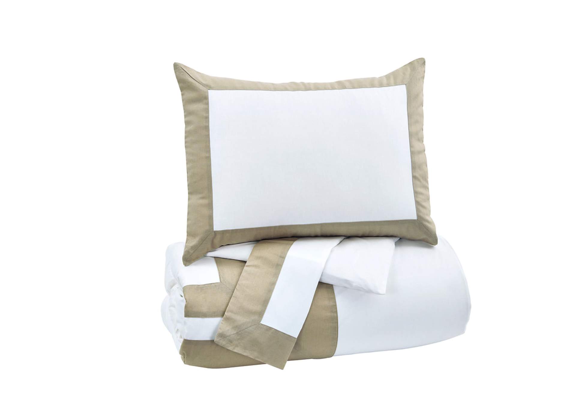 Andor White Sand Queen Duvet Cover Set,ABF Signature Design by Ashley