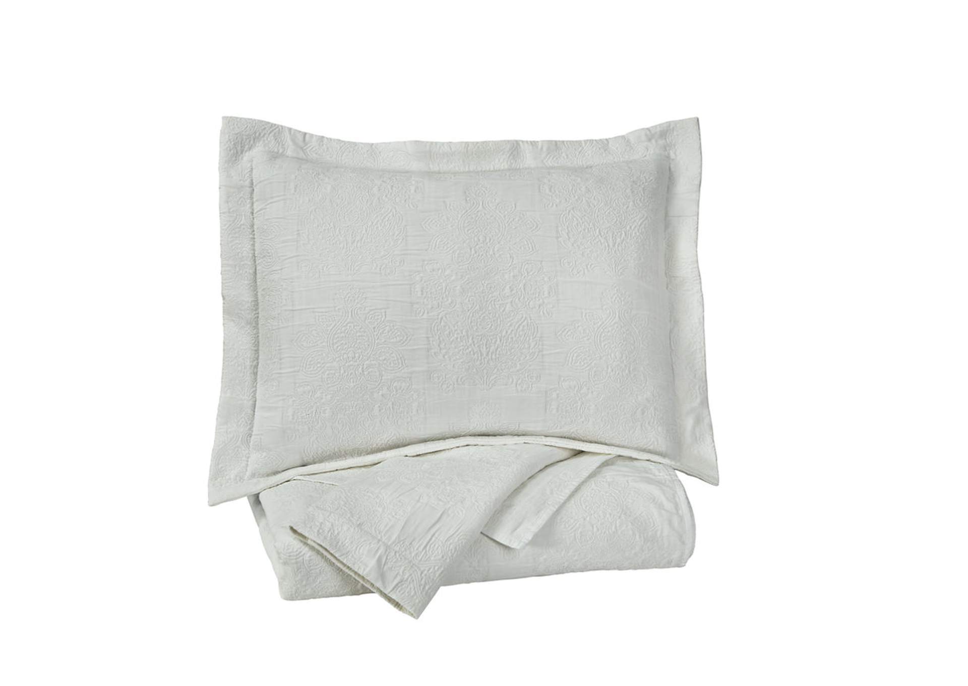 Bazek White Queen Coverlet Set,ABF Signature Design by Ashley