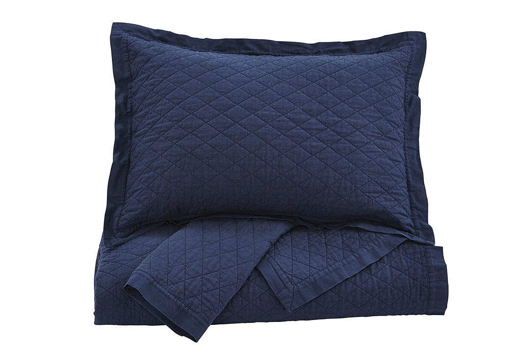 Alecio Navy Queen Quilt Set,ABF Signature Design by Ashley