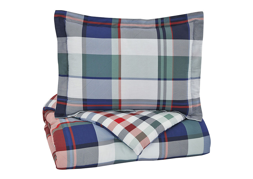Mannan Plaid Twin Comforter Set,ABF Signature Design by Ashley