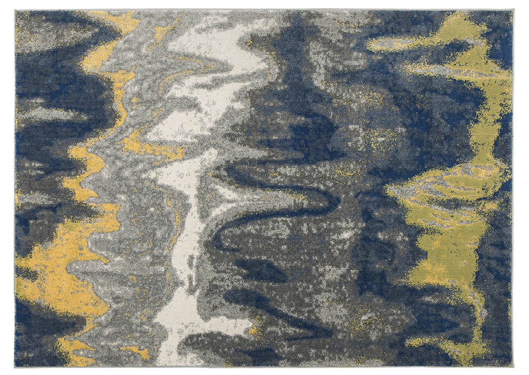 Alanson Blue/Gray/Yellow Large Rug,ABF Signature Design by Ashley