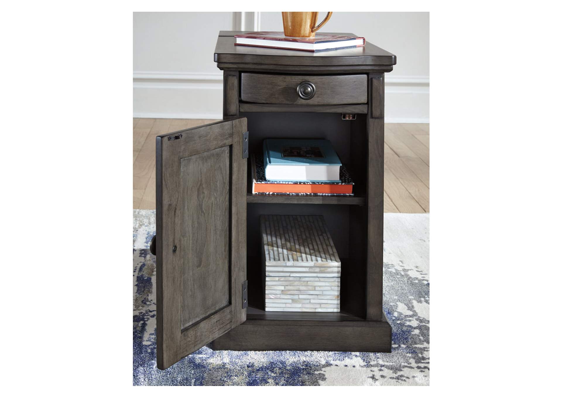 Laflorn chairside end table with online usb ports & outlets