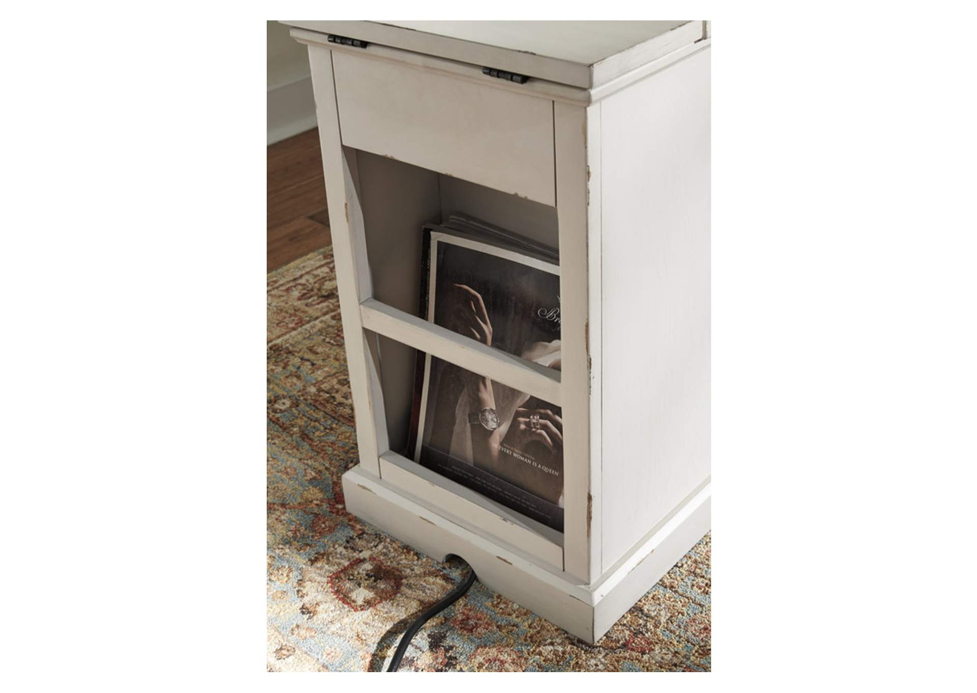 Laflorn Chairside End Table with USB Ports & Outlets,Signature Design By Ashley