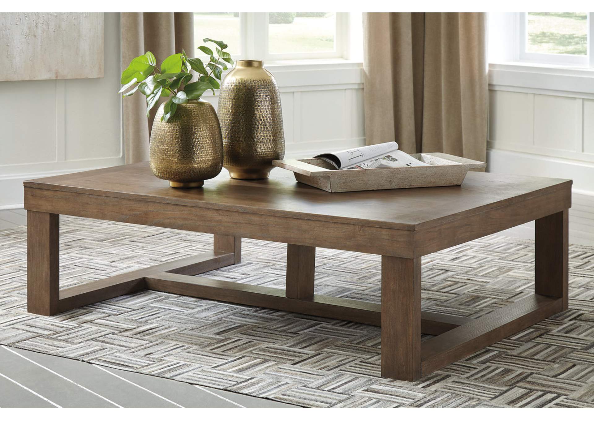 Cariton Gray/Brown Cocktail Table,Ashley - Proprietary