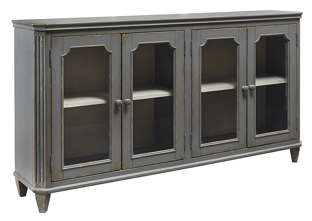 Mirimyn Antique Gray 4 Door Accent Cabinet,ABF Signature Design by Ashley