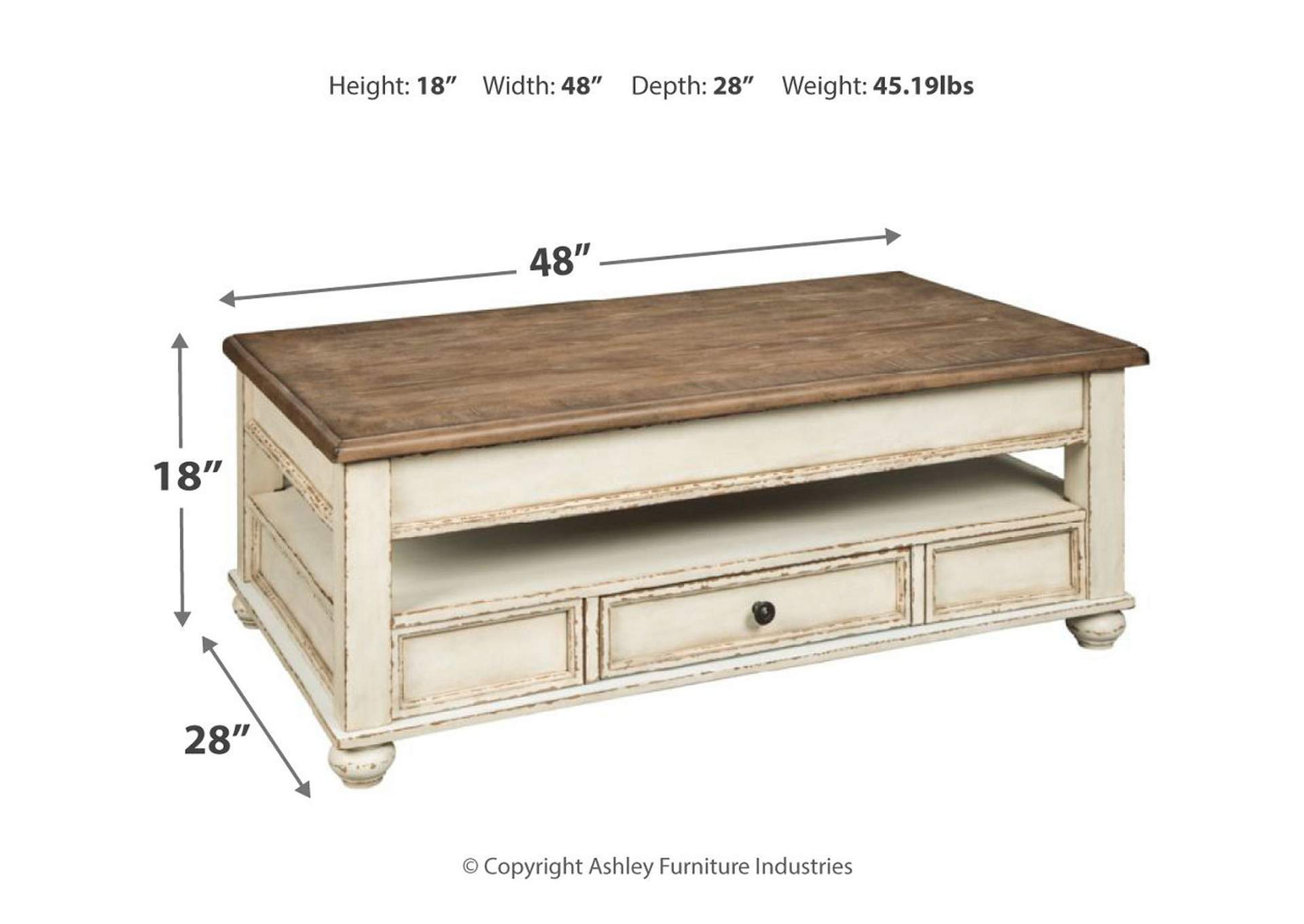 Realyn Coffee Table with 2 End Tables,Signature Design By Ashley