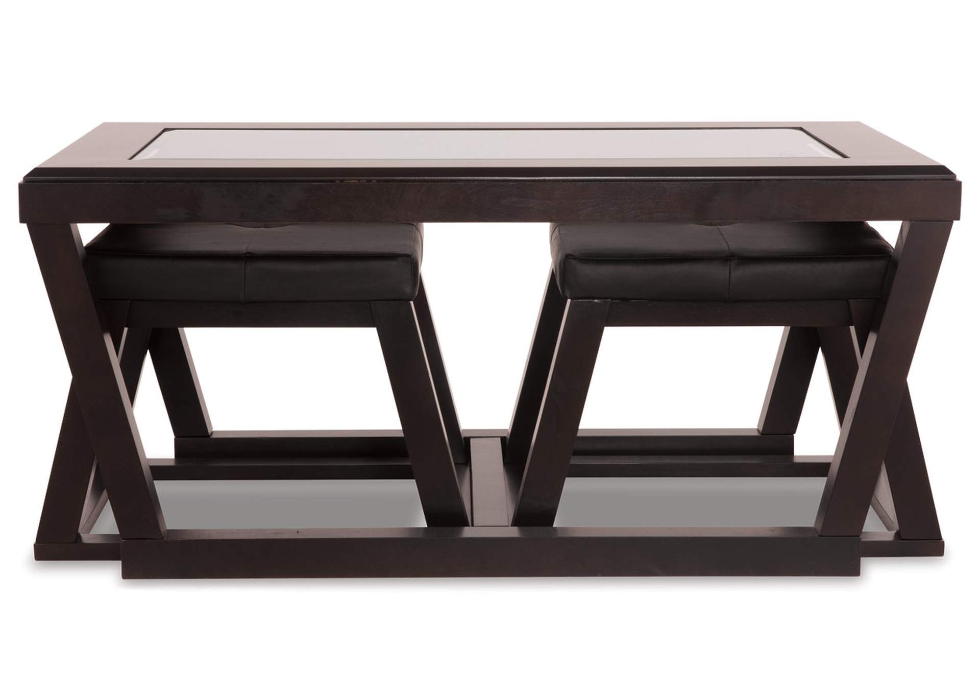 Kelton Brown Coffee Table with Nesting Stools Best Buy Furniture and