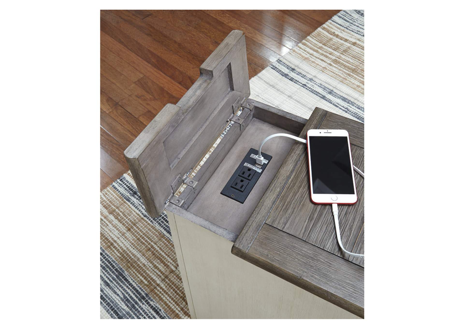 Bolanburg Chairside End Table with USB Ports & Outlets,Direct To Consumer Express