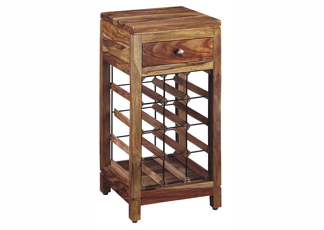 Abbonto Warm Brown Wine Cabinet,ABF Signature Design by Ashley