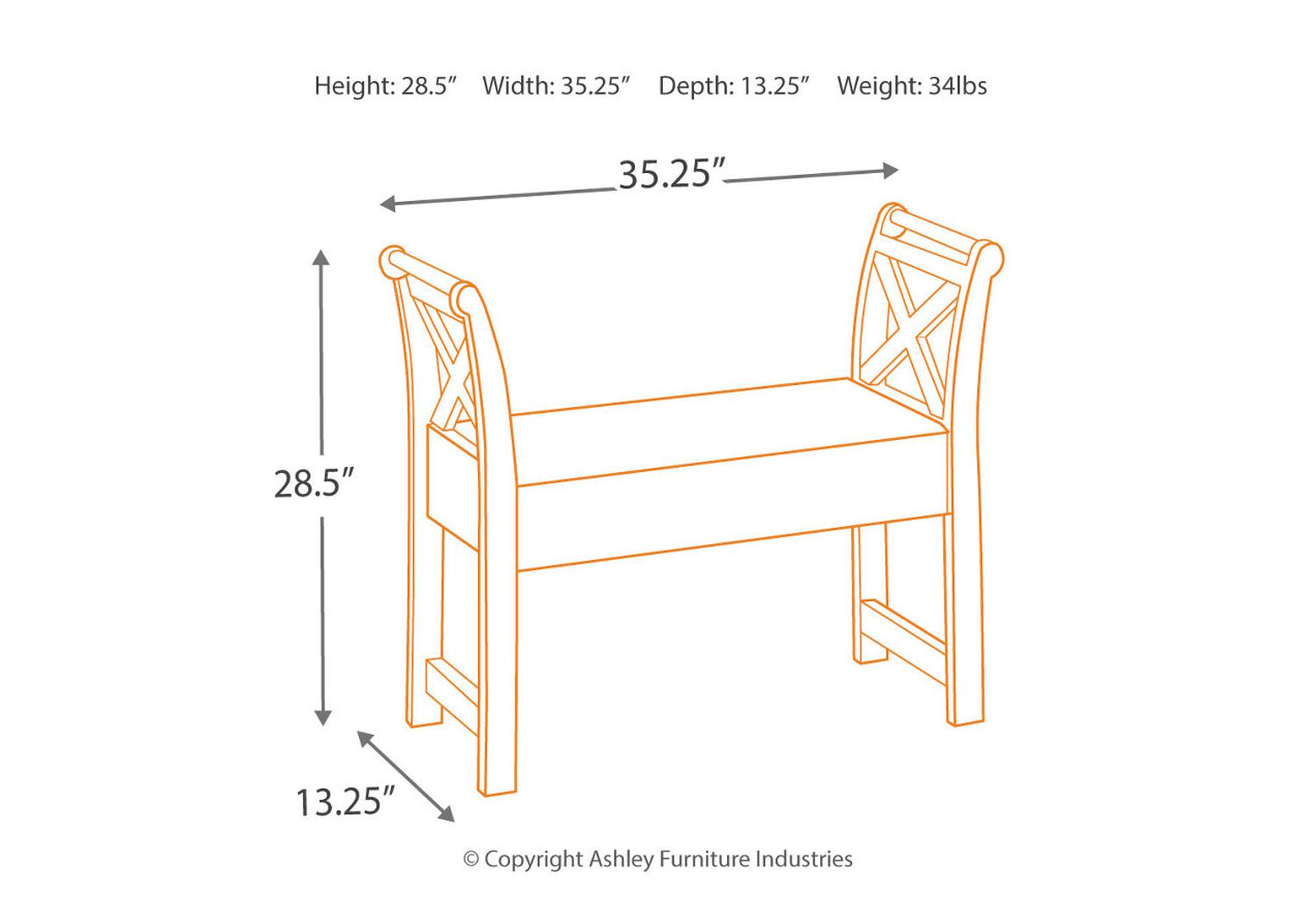 Abbonto Accent Bench,Signature Design By Ashley
