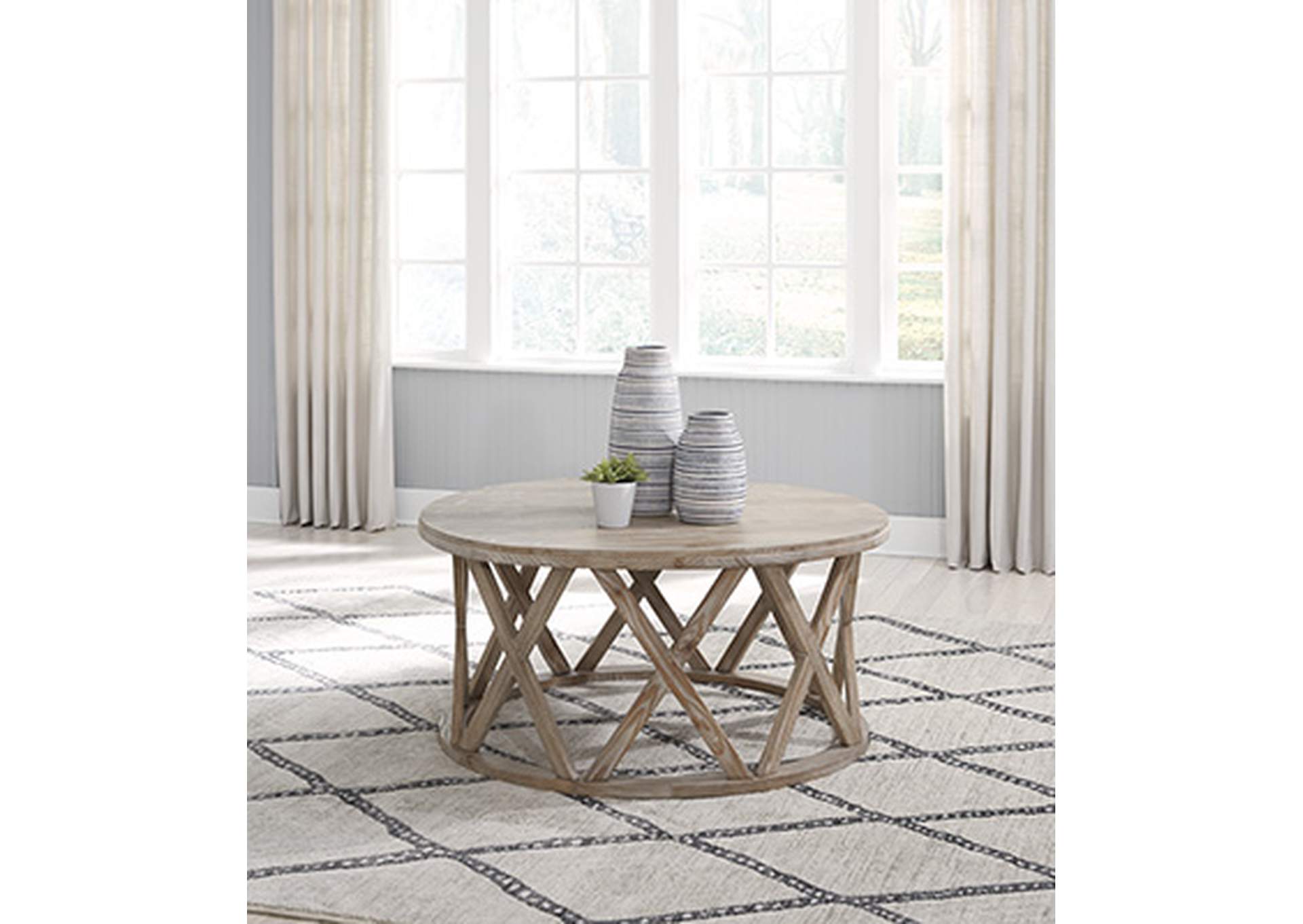 ashley glasslore coffee table