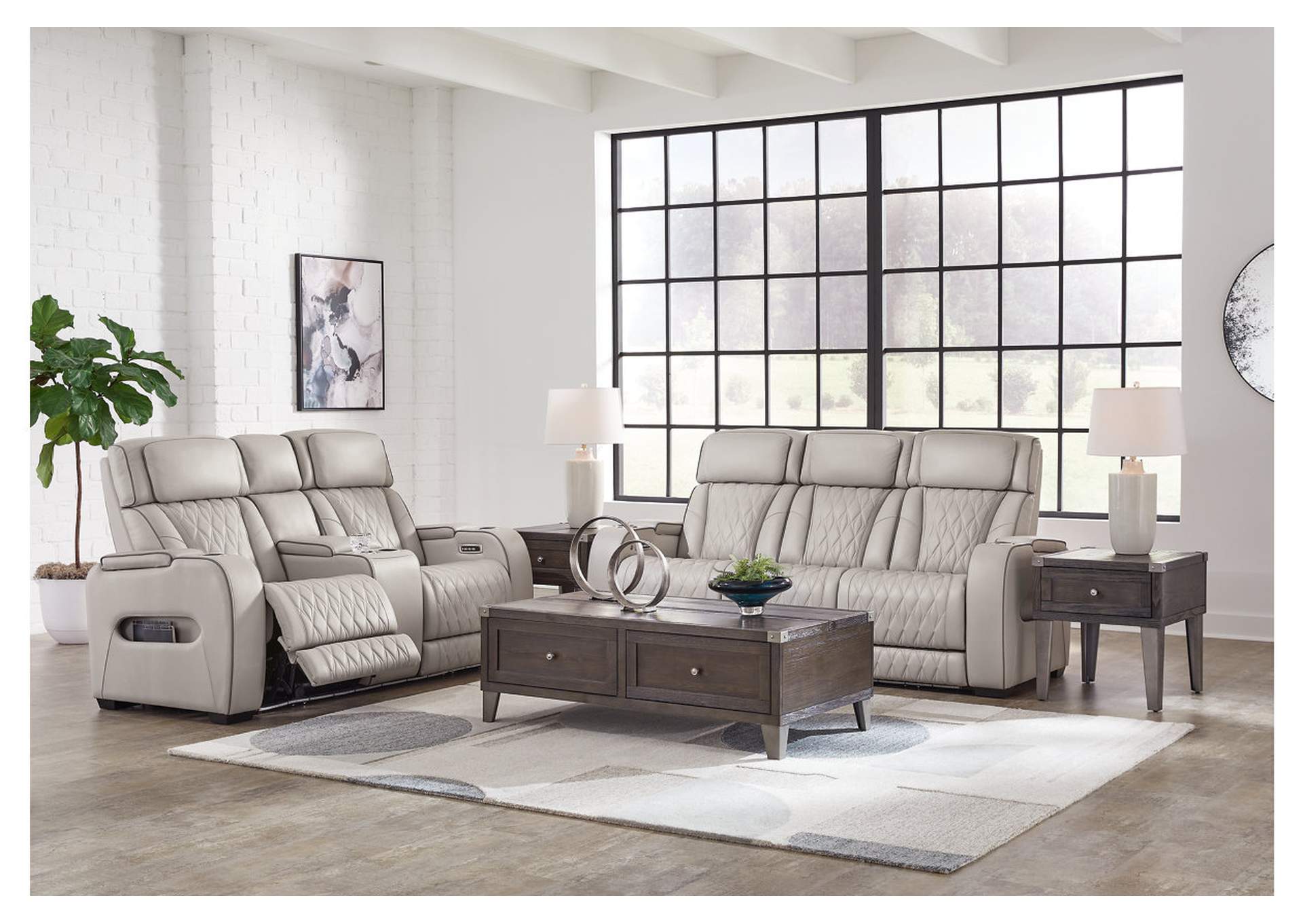 Boyington Dual Power Leather Reclining Sofa and Loveseat,Signature Design By Ashley