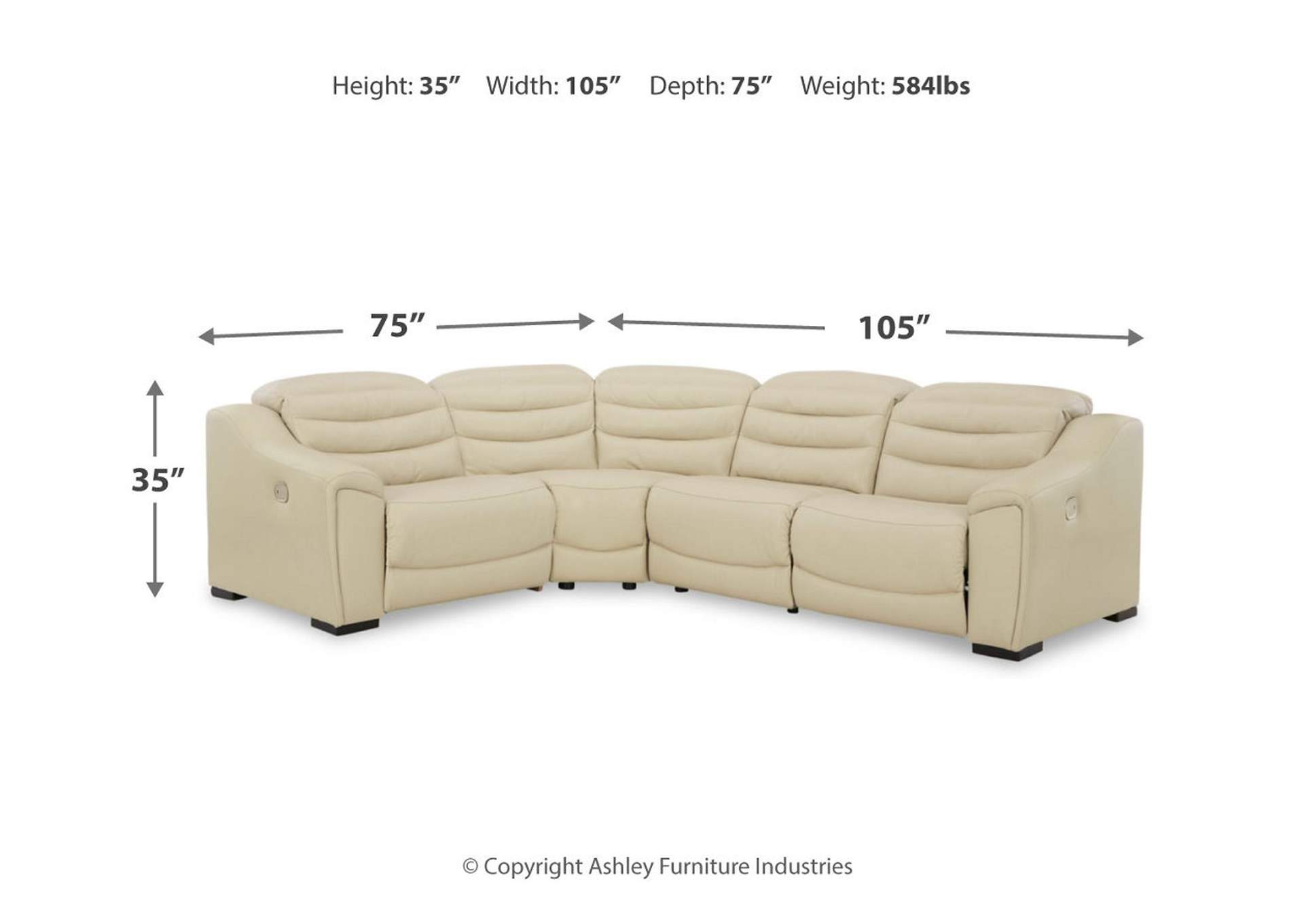 Center Line 4-Piece Power Reclining Sectional Homeline Furniture