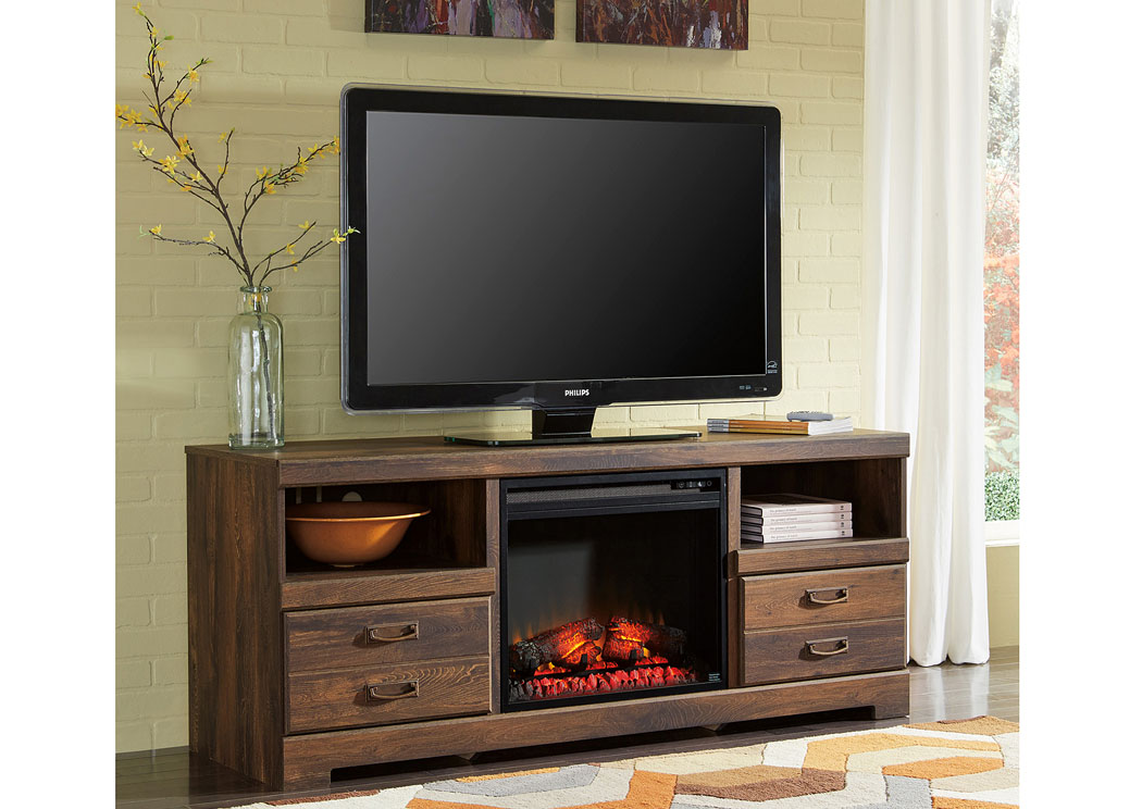 Quinden Large TV Stand w/ LED Fireplace Insert,ABF Signature Design by Ashley