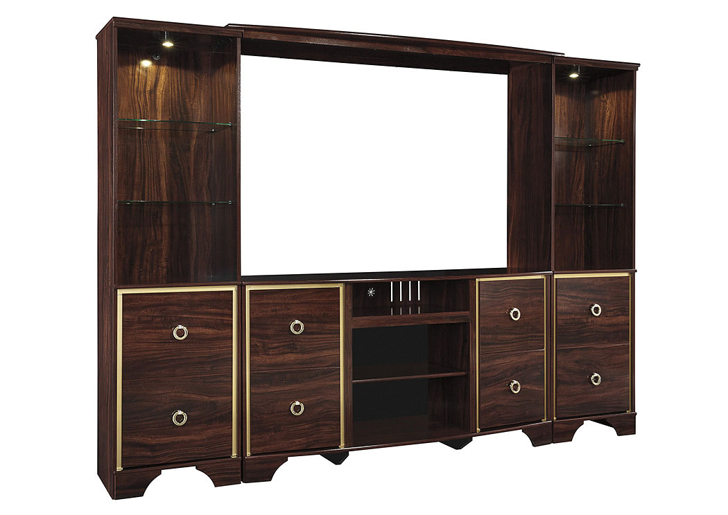 Lenmara Reddish Brown Entertainment Center,ABF Signature Design by Ashley