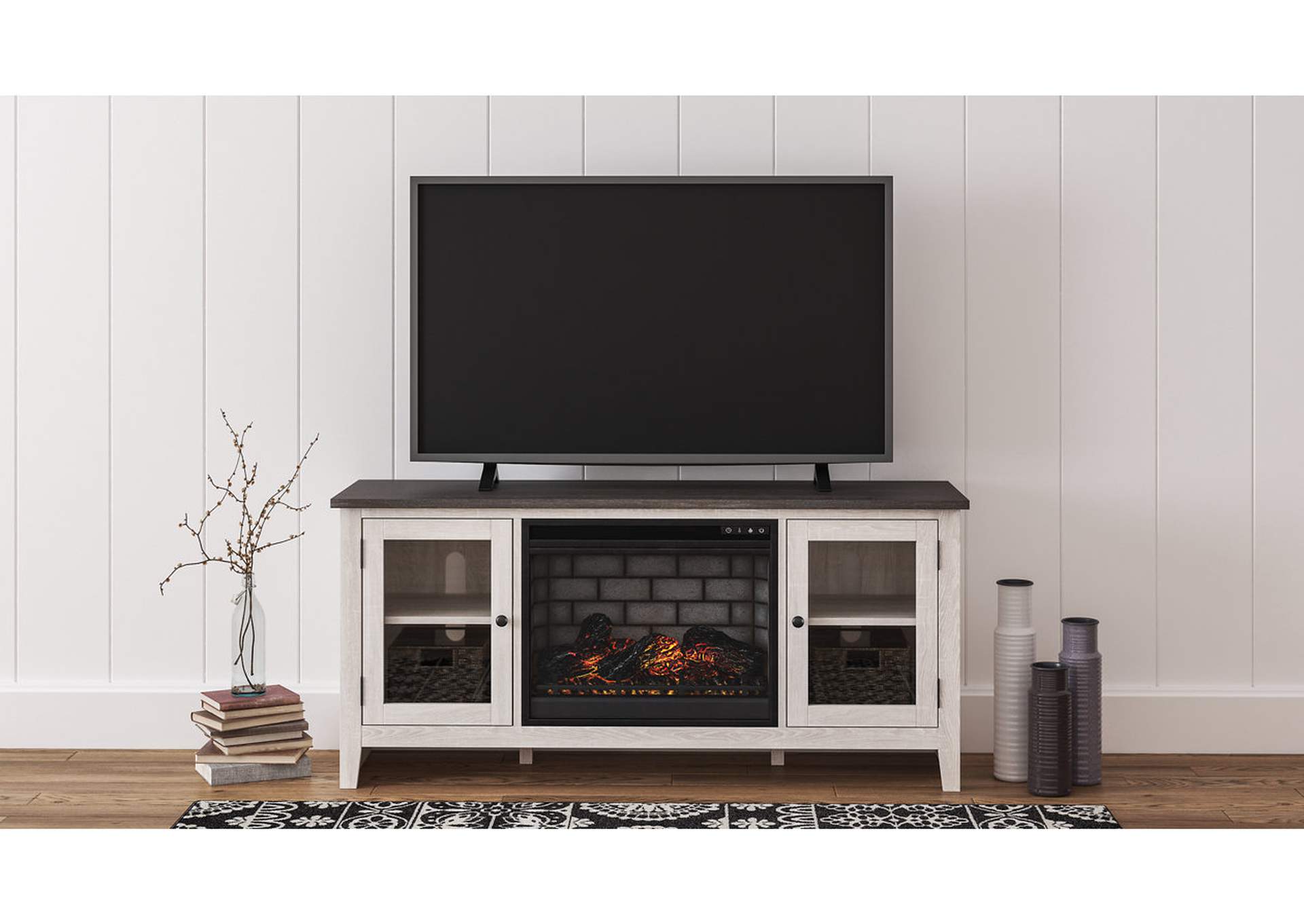 Dorrinson 60" TV Stand with Electric Fireplace,Signature Design By Ashley