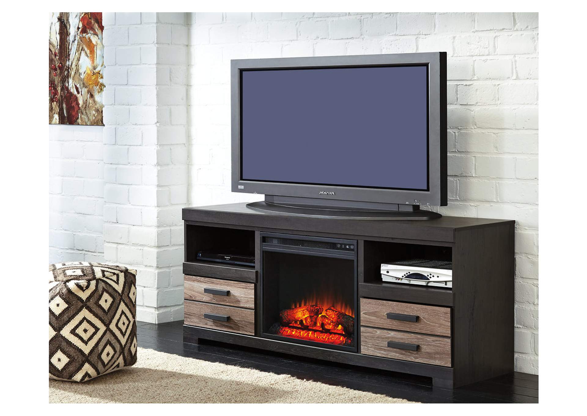 Harlinton Large TV Stand w/ LED Fireplace Insert,ABF Signature Design by Ashley