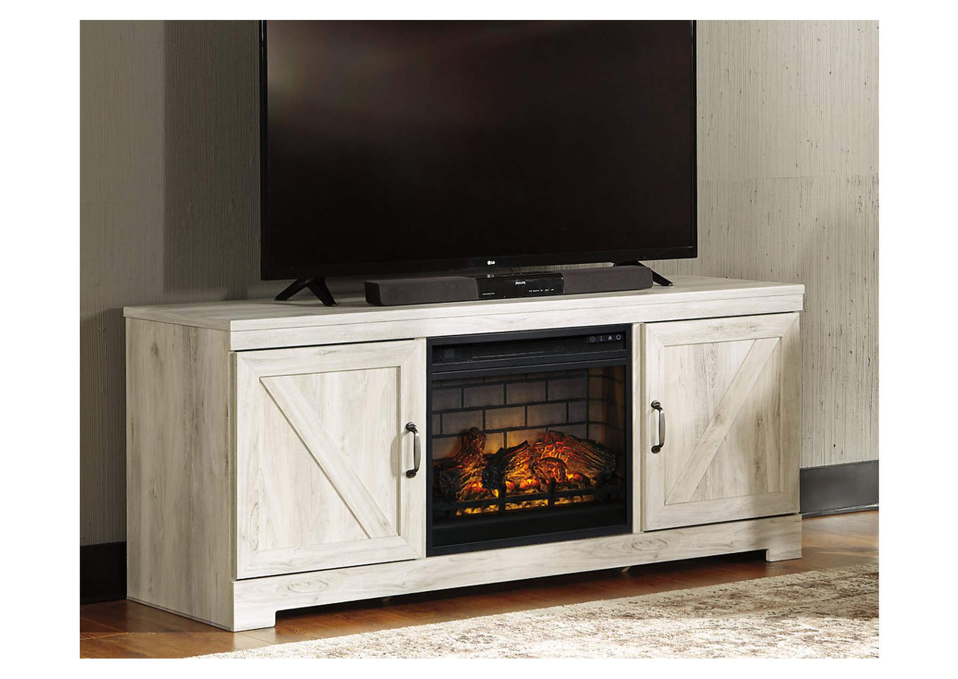 Bellaby 63" TV Stand with Electric Fireplace,Signature Design By Ashley