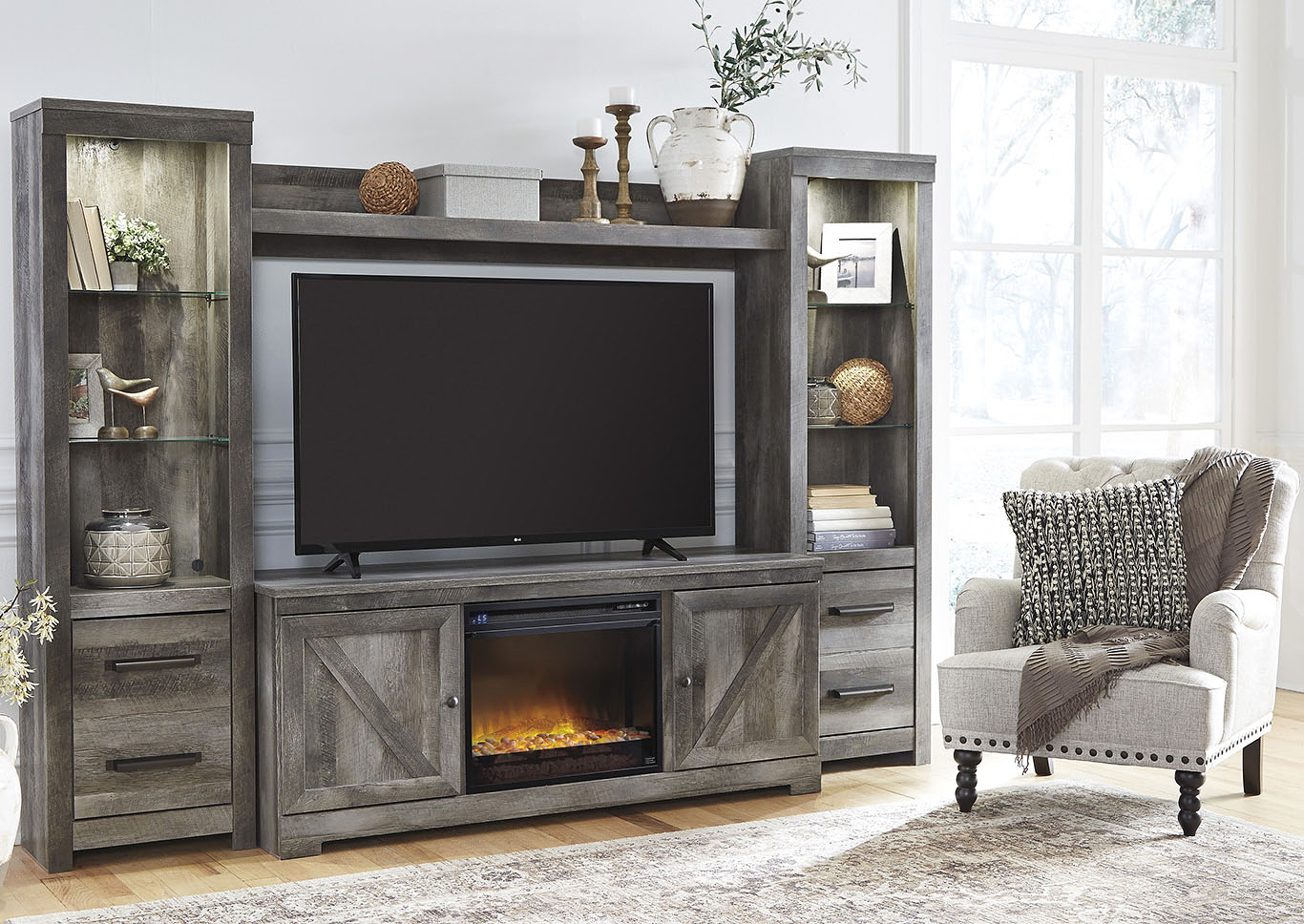 Wynnlow 4-Piece Entertainment Center with Electric Fireplace,Signature Design By Ashley
