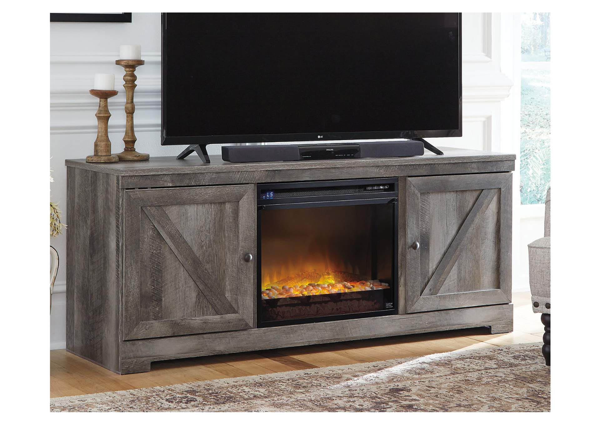 Wynnlow 63" TV Stand with Electric Fireplace,Signature Design By Ashley