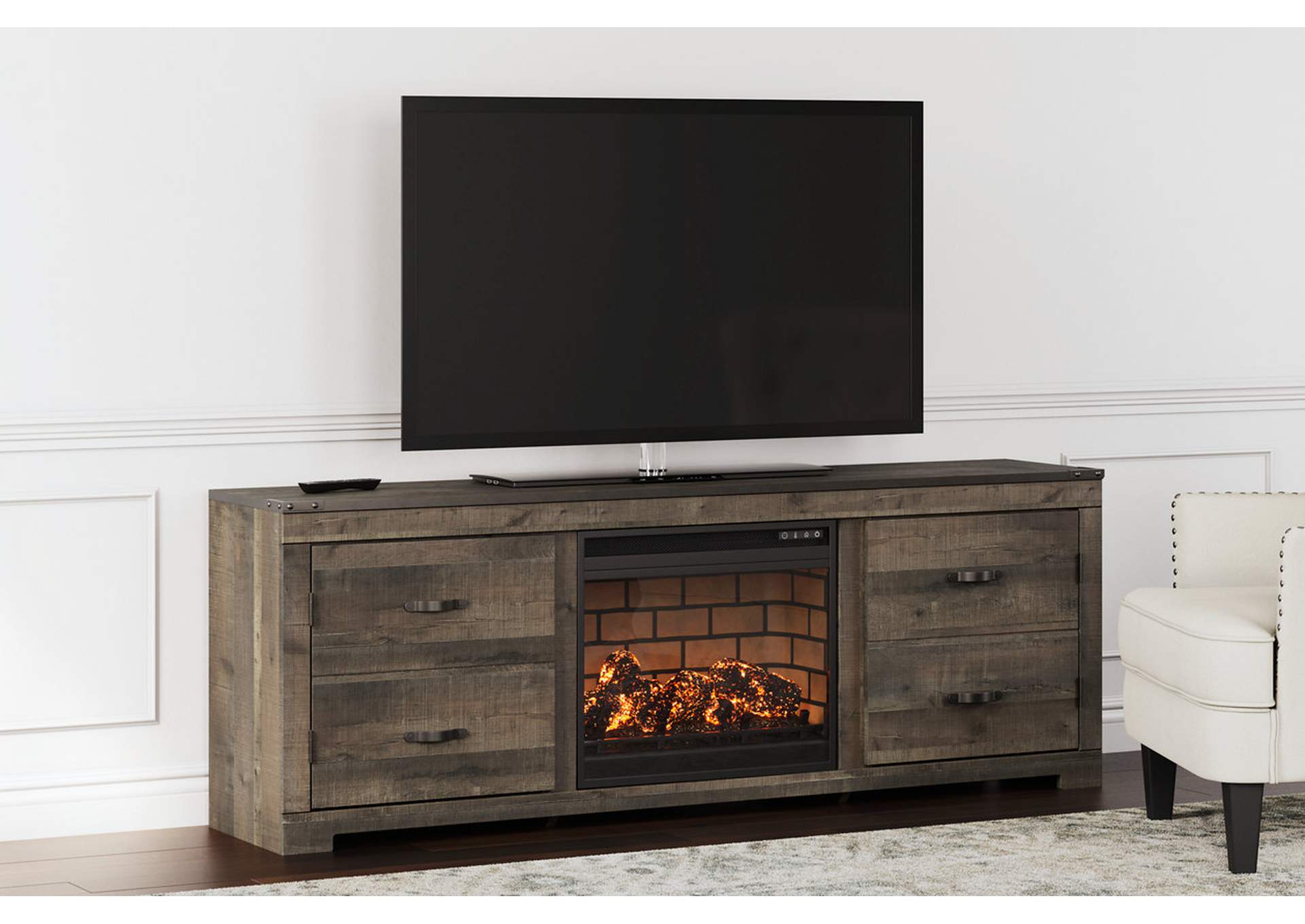 Trinell 72" TV Stand with Electric Fireplace,Signature Design By Ashley