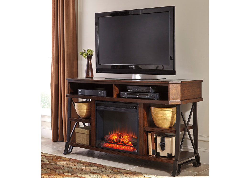 Vinasville Large TV Stand w/ LED Fireplace Insert,ABF Signature Design by Ashley