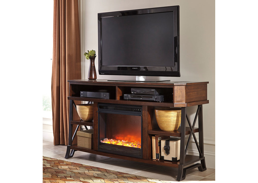 Vinasville Large TV Stand w/ LED Fireplace Insert,ABF Signature Design by Ashley