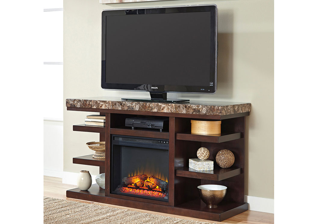 Kraleene Large TV Stand w/ LED Fireplace Insert,ABF Signature Design by Ashley