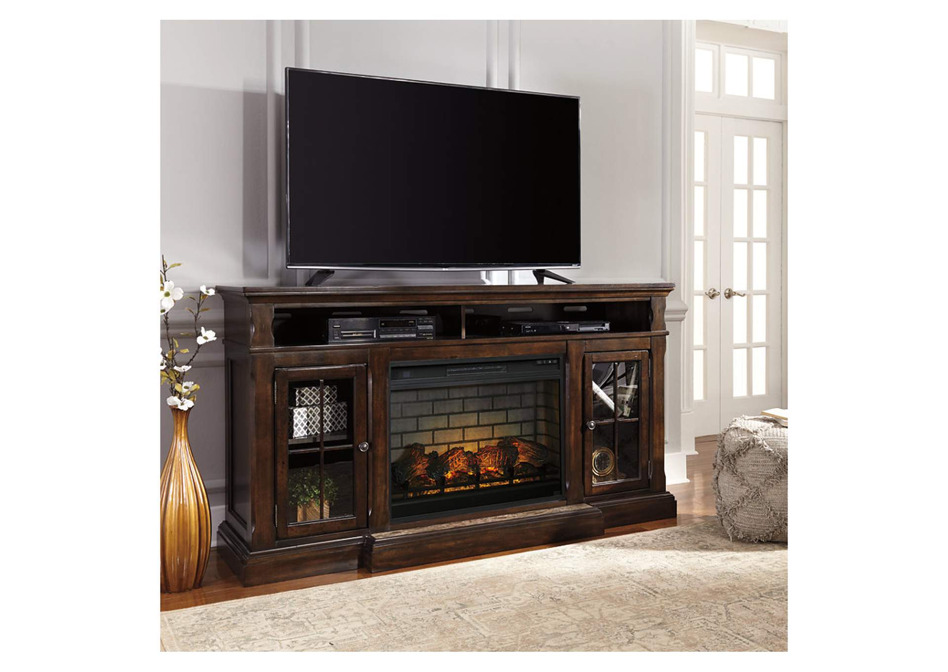 Roddinton 72" TV Stand with Electric Fireplace,Signature Design By Ashley