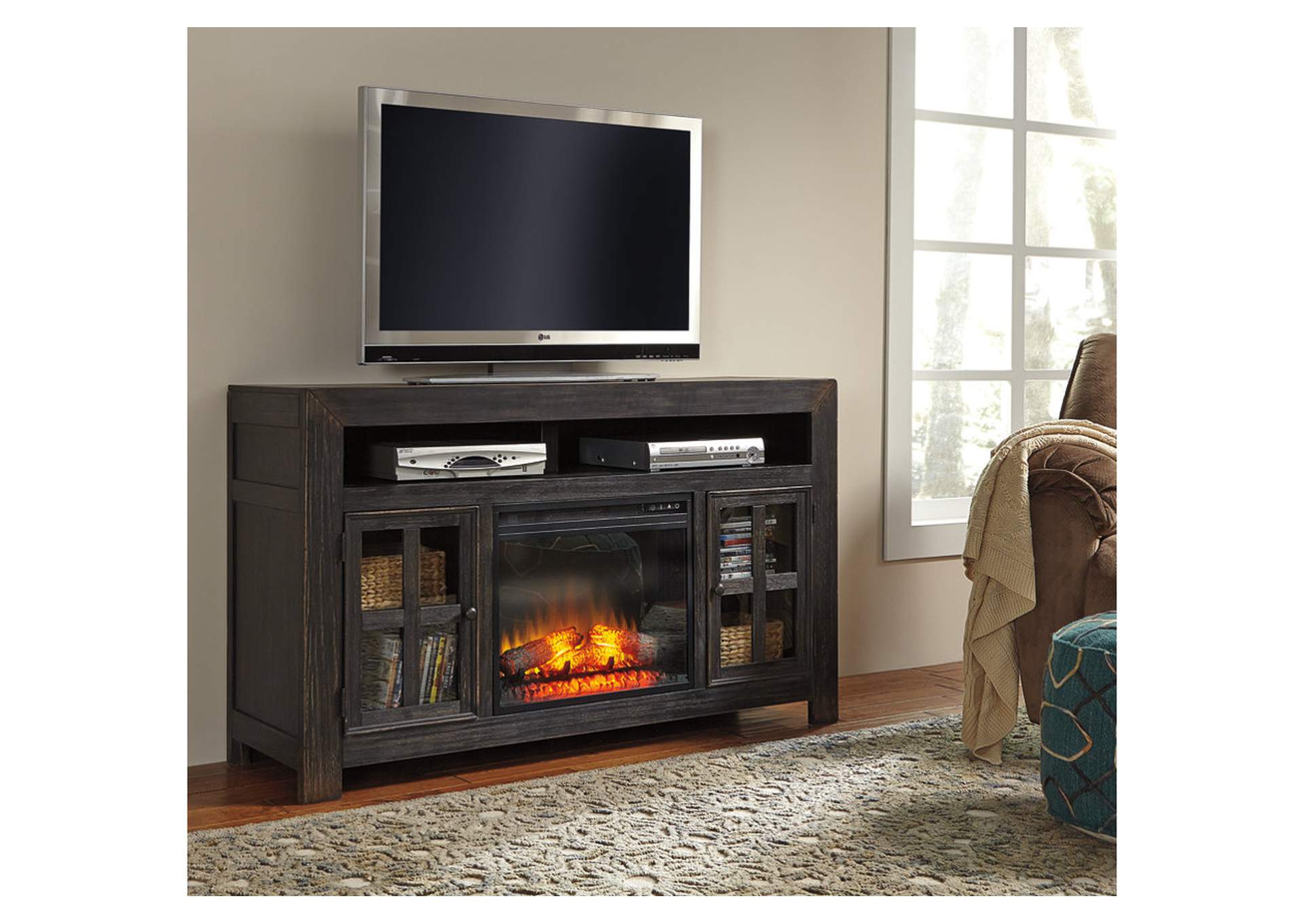 Gavelston Large TV Stand w/ LED Fireplace Insert,ABF Signature Design by Ashley