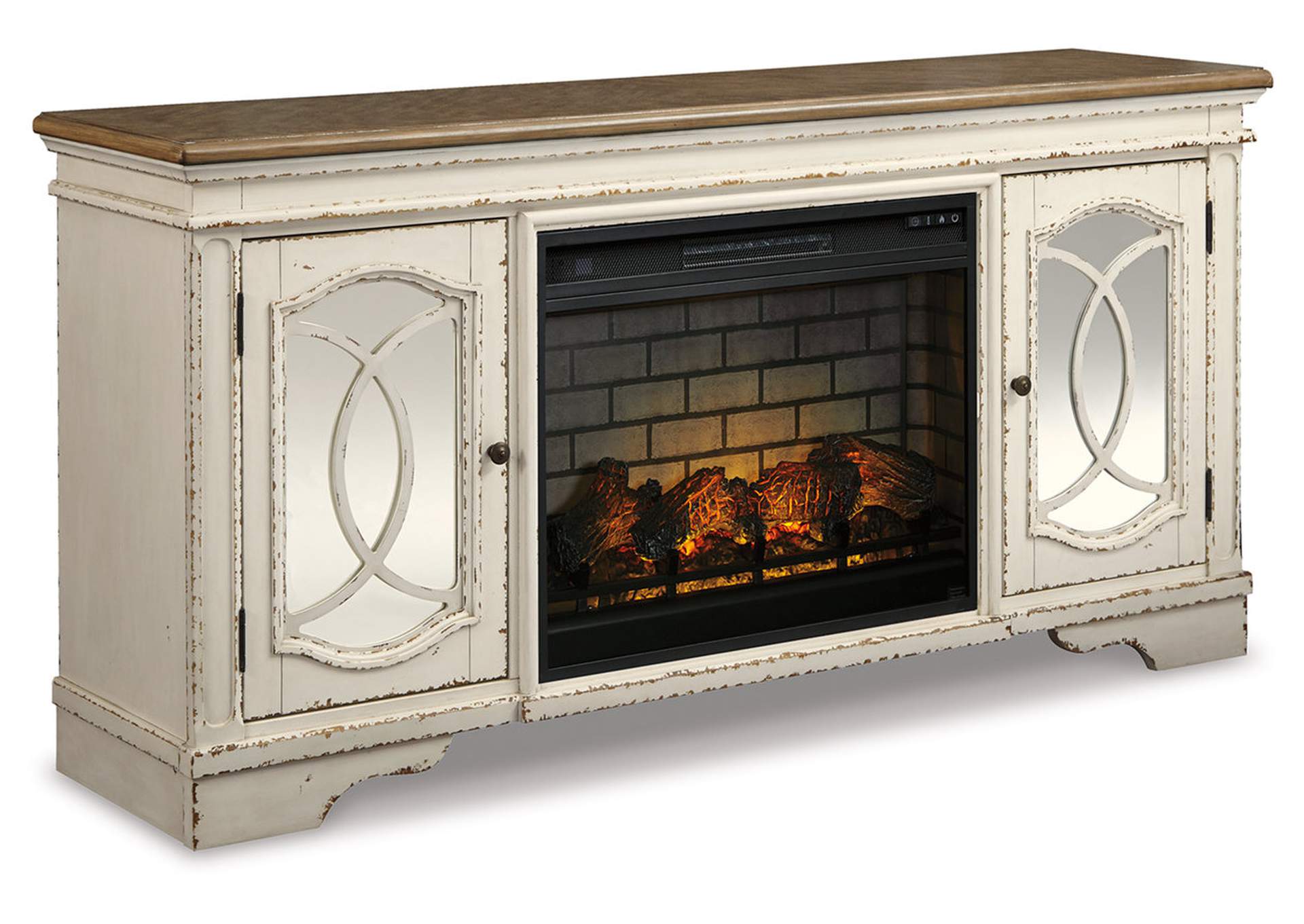 Realyn 74" TV Stand with Electric Fireplace,Signature Design By Ashley