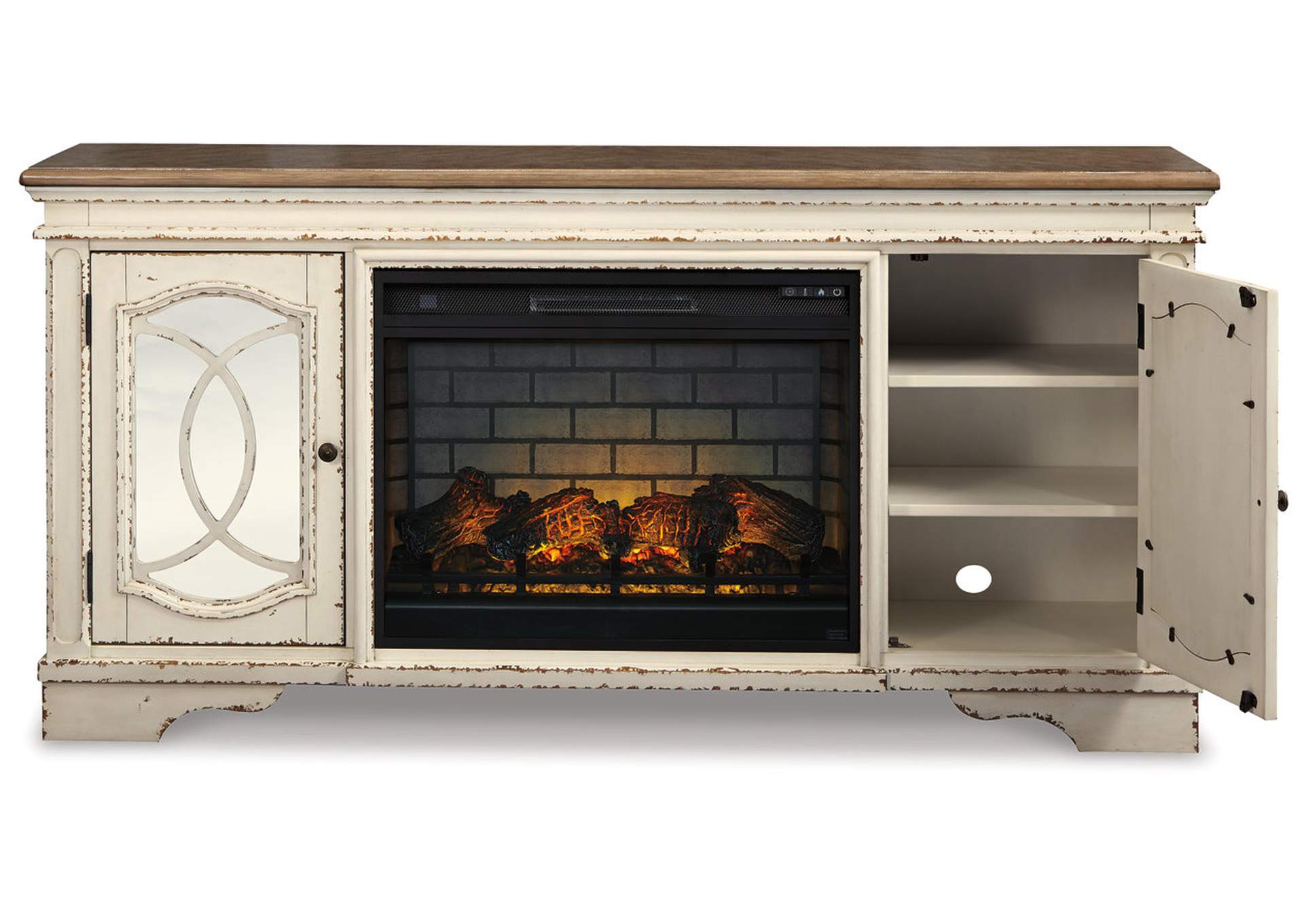 Realyn 74" TV Stand with Electric Fireplace,Signature Design By Ashley