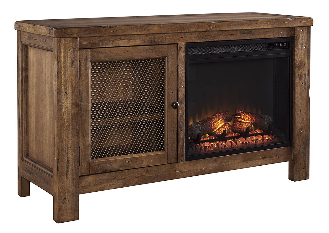 Tamonie Rustic Brown TV Stand w/Fireplace,ABF Signature Design by Ashley