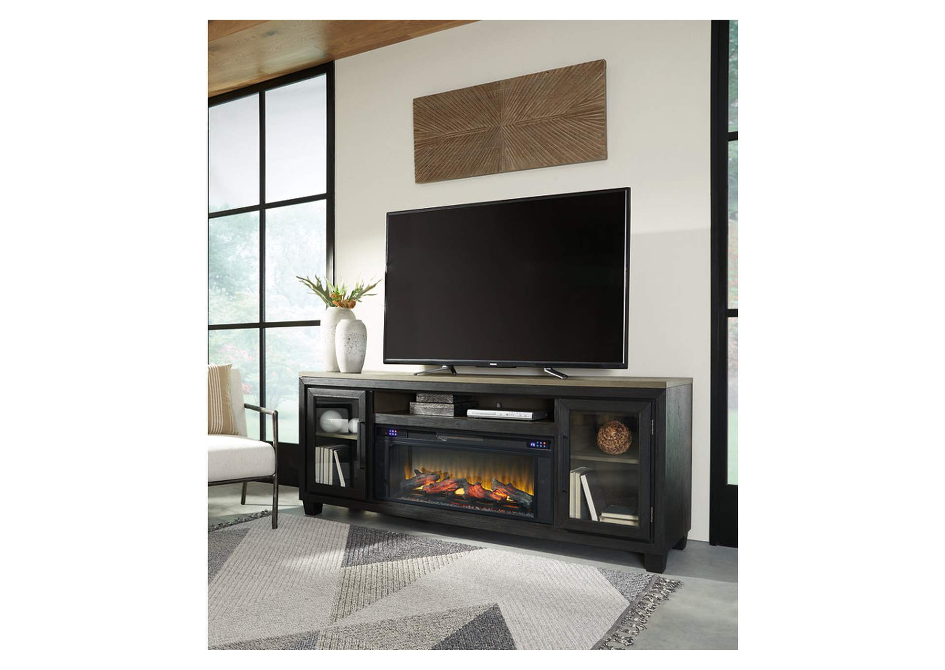 Foyland 83" TV Stand with Electric Fireplace,Signature Design By Ashley