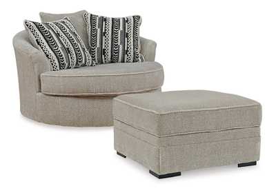 Image for Calnita Oversized Swivel Chair and Ottoman