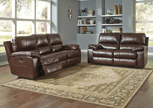 Image for Transister Coffee Power Reclining Sofa and Loveseat w/Adjustable Headrest