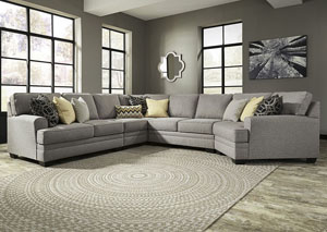 Image for Cresson Pewter Left Facing Loveseat Cuddler Sectional