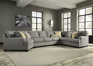 Image for Cresson Pewter Right Facing Loveseat Cuddler Sectional