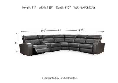 Samperstone 6-Piece Power Reclining Sectional,Signature Design By Ashley