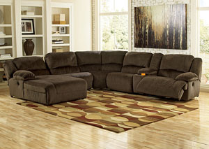 Image for Toletta Chocolate Left Facing Chaise End Reclining Sectional w/ Storage Console