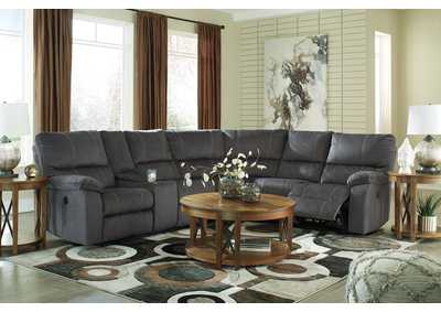 Urbino Charcoal Power Reclining Sectional w/Console,Signature Design By Ashley